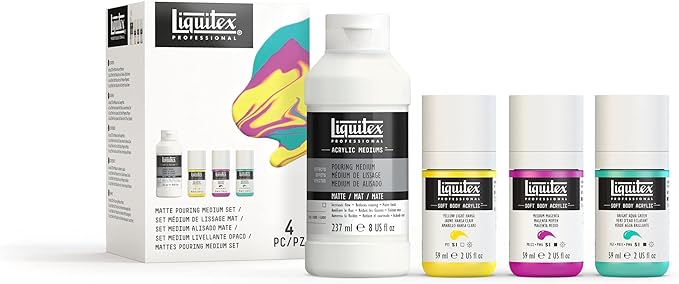 Liquitex Professional Matte Pouring Medium Set, Includes 3 x 2-oz Soft Body by Liquitex