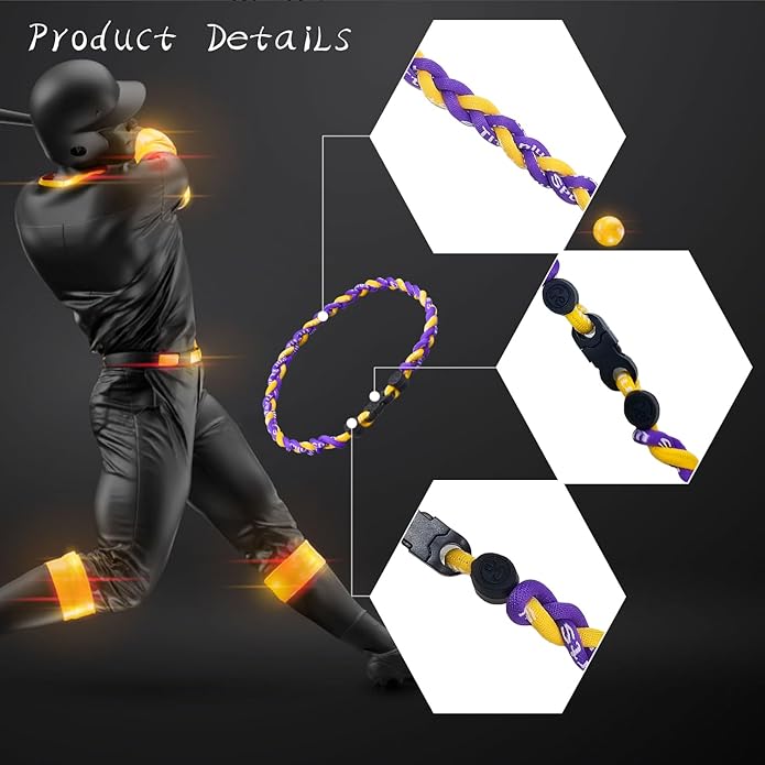 18inch Baseball Necklace,Fashion Tri-Braided Rope Tornado Necklace for Sports Fan