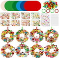 Hollowfly 48 Sets Christmas Wreath Craft Kits with Stickers