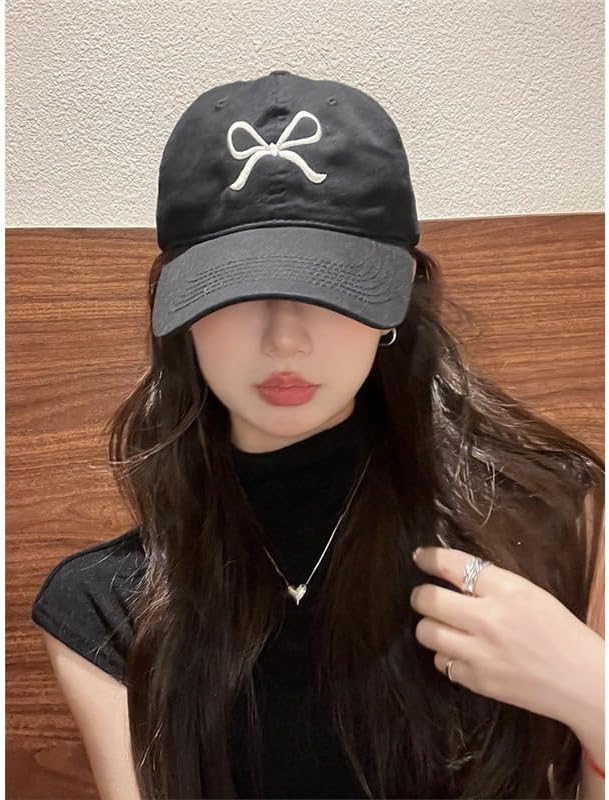 Sumleno Womens Trendy Cute Bow Baseball Cap Y2k Aesthetic Preppy Sun Cap Hiking Travel Trucker Hat Accessories