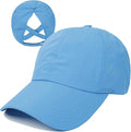 HGGE Womens Criss Cross Ponytail Baseball Cap Adjustable High Messy Bun Ponycap Quick Drying Hat