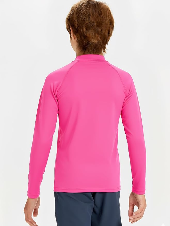 DEVOROPA Youth Boys Compression Thermal Shirt Long Sleeve Kids Fleece Baselayer Soccer Baseball Undershirt Slim/Regular/Husky