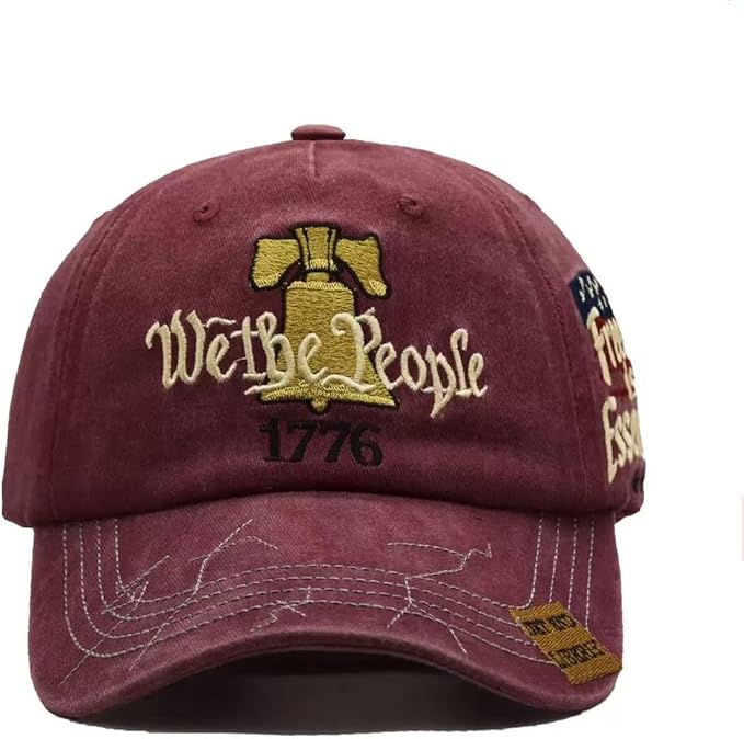 USA 250th Anniversary Hat, Adjustable 250th Anniversary Printed Patriotic Baseball Caps, Tribute Retro Washed Hat