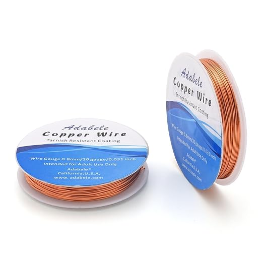 Adabele 131 Feet Premium Tarnish Resistant Round Bare Raw Jewelry Copper Wire - Image 2