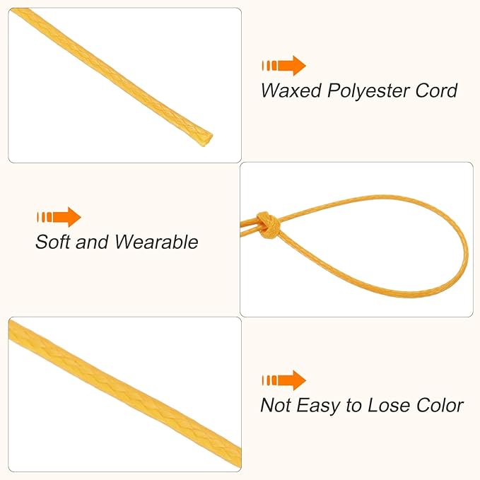 MECCANIXITY Waxed Cord 0.5mm Waxed Polyester Cord 175 Yard Wax String - Image 3