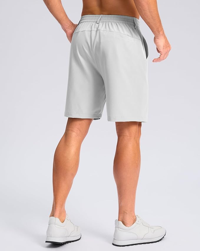 Pudolla Men's Casual Shorts 7"/9"/5" Lightweight Golf Shorts with 3 Pockets Stretch Quick Dry Comfy Work Shorts