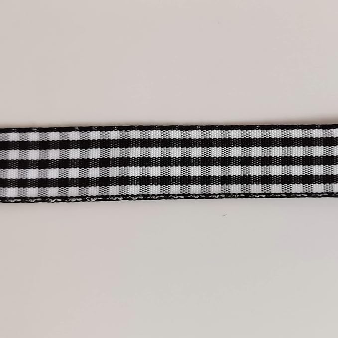 Black and White Wovon Edge Gingham Ribbon 25 Yard Each Roll 100% Polyester - Image 9