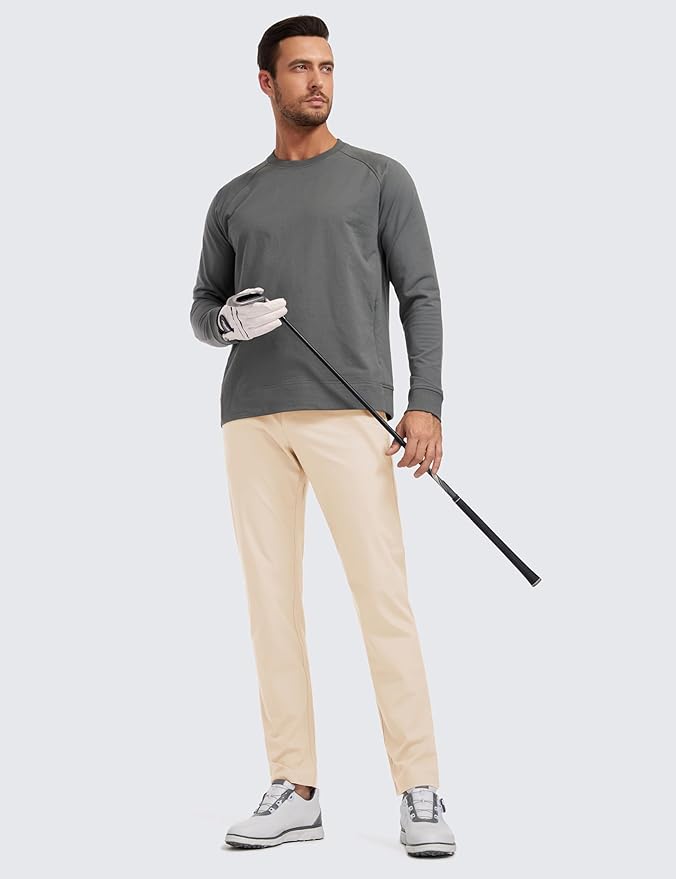 CRZ YOGA All Day Comfy 5-Pocket Golf Pants for Men - 28"/30"/32"/34" Quick Dry Lightweight Casual Work Stretch Trousers