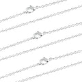 Wholesale 12 PCS Silver Plated Solid Brass Fine Flat Cable Chains Bulk by ALEXCRAFT