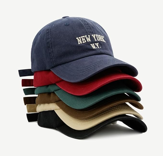 Top Baseball Caps for Women-Men Outdoor Baseball Hats New York Golf Sports Hat Curved-Brim UV Protection