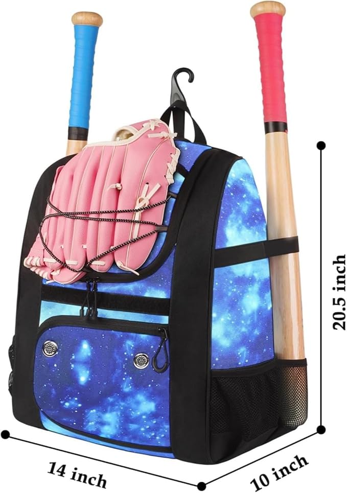 MATEIN Softball Bag, Lightweight Baseball Backpack with Shoe Compartment, Baseball Bag with Fence Hook for TBall Bat & Equipment, Softball Gifts Catchers Backpack for Women Fit Catcher’s Mitt, Helmet