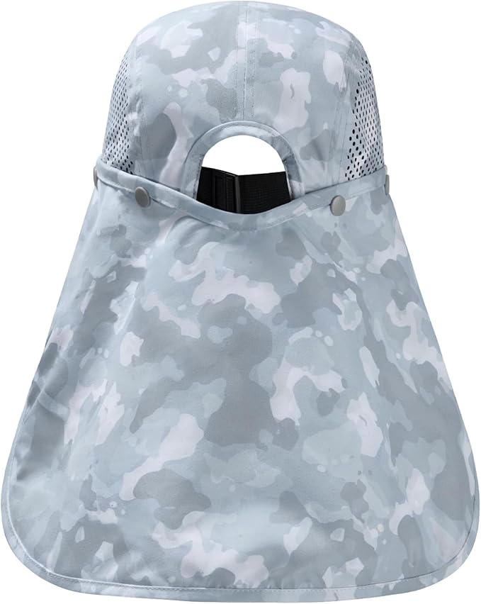 BASSDASH UPF 50+ Foldable Fishing Hat Baseball Cap with Removable Neck Flap Portable for Men Women Golf Hiking