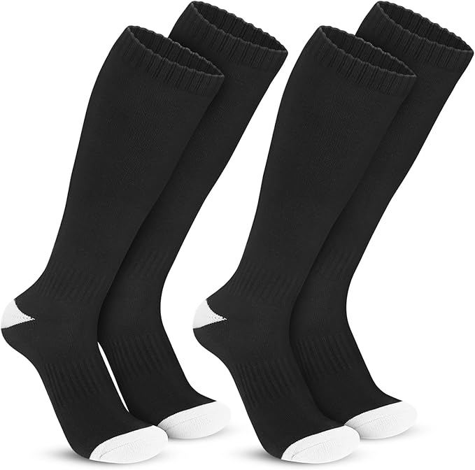 Haysandy 2 Pairs Baseball Softball Socks Athletic Soccer Football Sports Socks Over the Calf for Adult Men Women