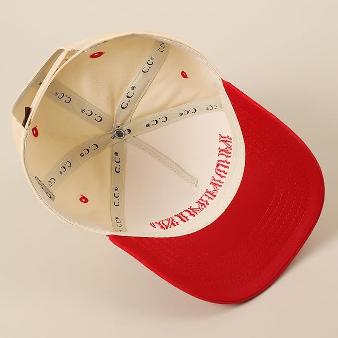 MIRMARU Two-Tone Vintage Canvas Trucker Hats for Men & Women, Adjustable Size Baseball Caps with Trendy Embroidered Design