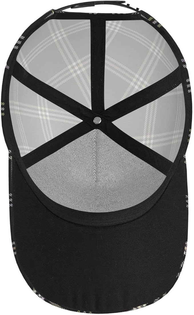 Vintage Cute Plaid Baseball Cap for Men Women,Adjustable Dad Hat Baseball Hat Summer Snapback Cap Outdoor