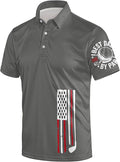 Golf Polo Shirts for Men Funny Print Short Sleeve Golf Shirts Performance Golf Polos