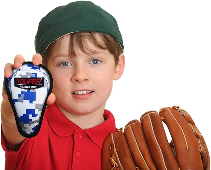 Youper Boys Youth Soft Foam Protective Athletic Cup (Ages 7-12), Kid Athletic Cup for Baseball, T-Ball, Football