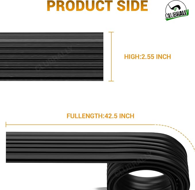 Golf Cart Floor Edge Guard Sill Protector, 2 PCS Anti-Collision Rubber Side Bumper Trim for Club Car DS 1987-Up, OEM#1013983/101347501（42.5" L×2.6" W）