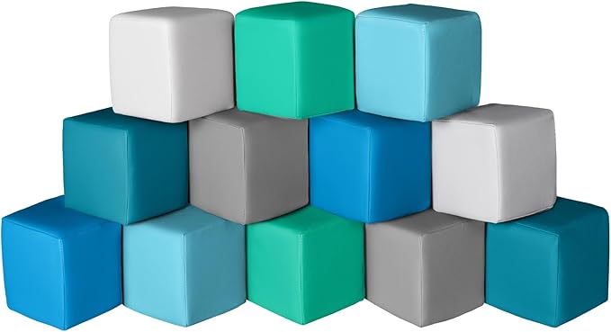 Foam Building Blocks for Kids: 12-Pieces PU Leather Colorful Foam Blocks by Unknown