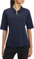 baleaf Women's Golf Shirts Half Sleeve Elbow Length Sleeves Polo Tops Workout Athletic Collared Quarter Zip V Neck UPF