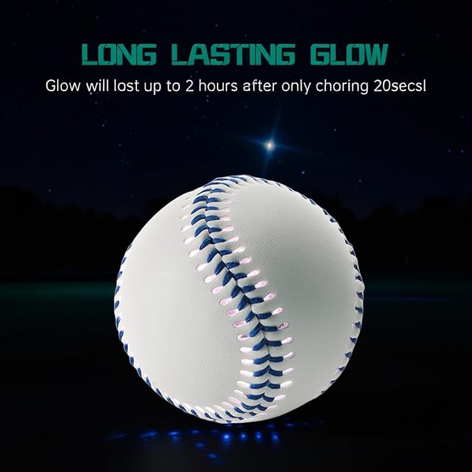 LED Glow Baseball – 6-Color Changing, Rechargeable via Type-C, Night Practice & Games, Official Size, Gifts