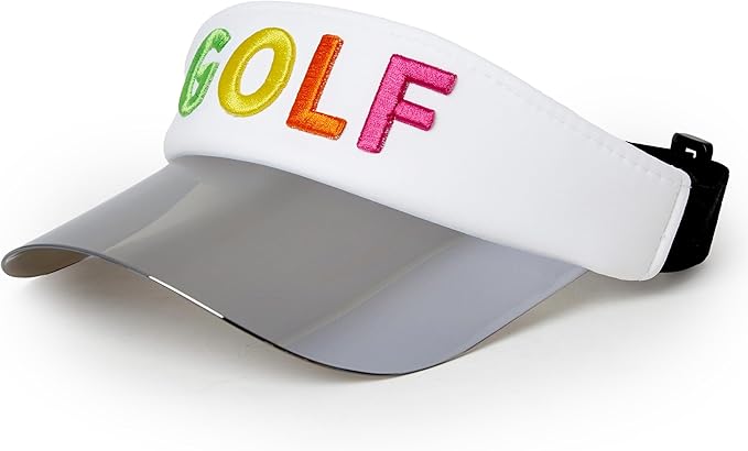 Funky Junque Women's UV 50 Adjustable Sun Visor - Golf Tennis Pickleball - Sports Themes Solid Colors Easter Pastels