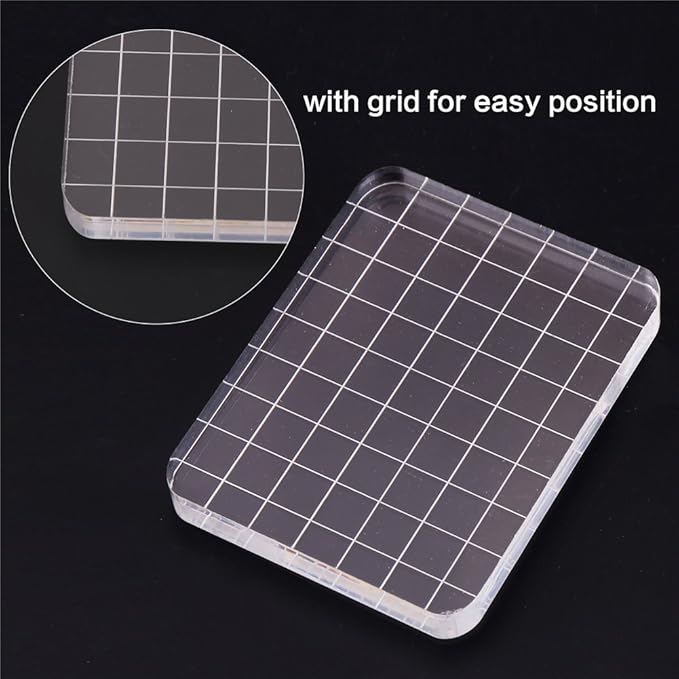 CCINEE Clear Stamp Block Transparent Acrylic Block - Image 3