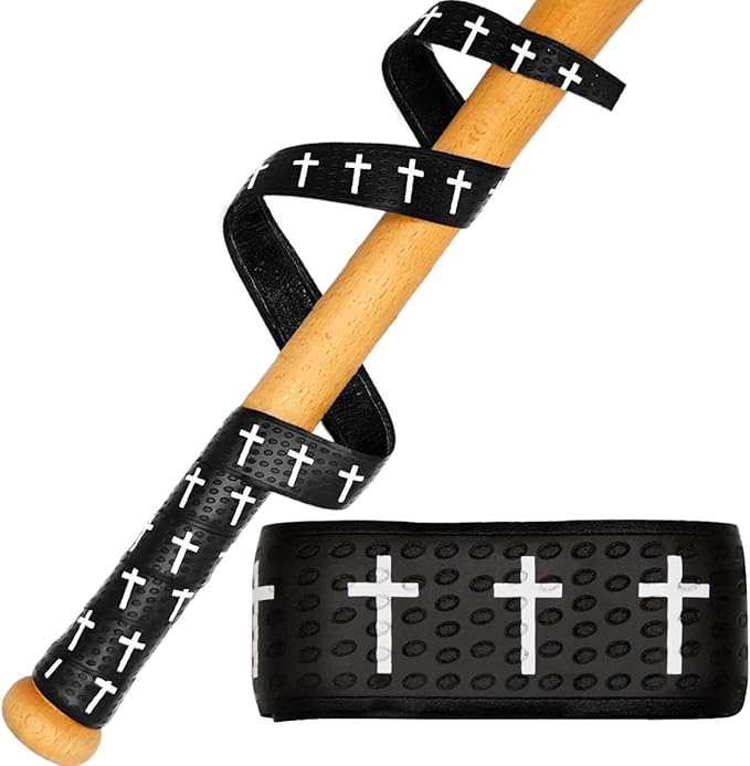 Piemow Baseball Bat Grip Tapes, Faith Cross Bat Grip Tape, 1.5mm Precut and Full Adhesive Baseball Wrist Tape, Scripture Designs Non-Slip Religious Baseball Grip Tapes for Sports
