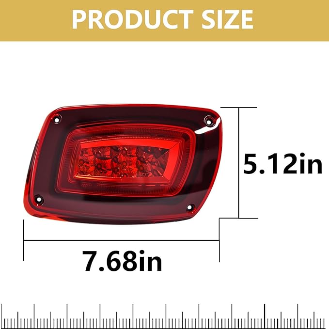Golf Cart LED tail Lights, 12V Rear Lights with 4 Wire for 2016 + EZGO RXV,Replace Brake Lights Assembly for EZGO RXV 2016+ Gas & Electric Models