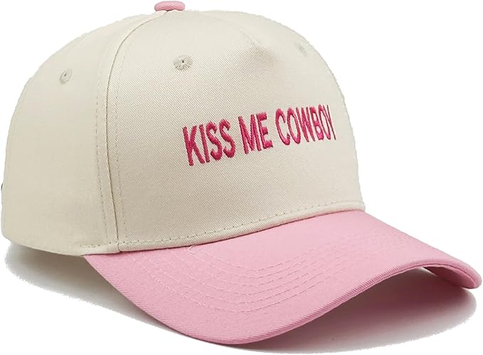 Two-Tone Cotton Baseball Cap with Embroidered Western Sayings - Adjustable Cowboy Style Hat for Men and Women