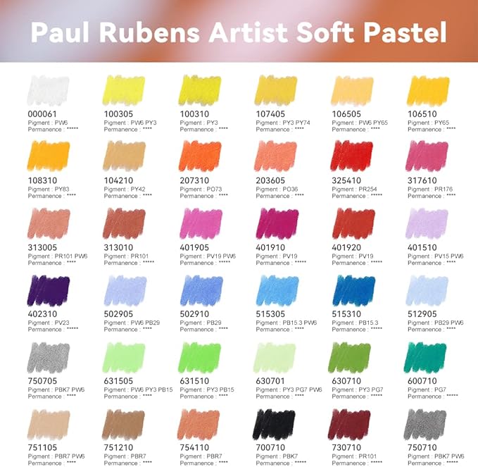 Paul Rubens Professional Soft Pastels, 36 Colors Chalk Pastels, Non Toxic - Image 5