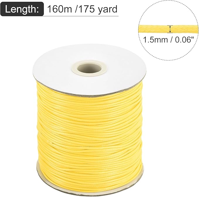 MECCANIXITY Waxed Cord 1.5mm Waxed Polyester Cord 175 Yard Wax String - Image 2