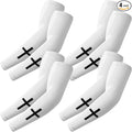 Shyyween 4 Pairs Faith Cross Arm Sleeve for Adult Men Religious Compression Arm Sleeves for Basketball Baseball Football