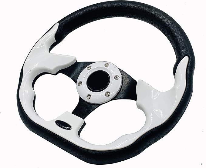 12.5 Inch White Golf Cart Steering Wheel for Golf Cart Club Car DS and Precedent EZGO RXV & TXT, Yamaha Golf Car Accessories