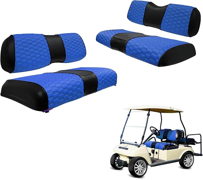 Golf Cart Seat Covers for EZGO TXT Club Car DS Gas or Electric OEM Regular Seat Cushion, No Staple, Golf Cart Vinyl Replacement Seat Cover