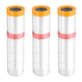 HARFINGTON 3 Rolls Pre-Taped Masking Film 126" x32.8ft Double Adhesive Tape and by HARFINGTON