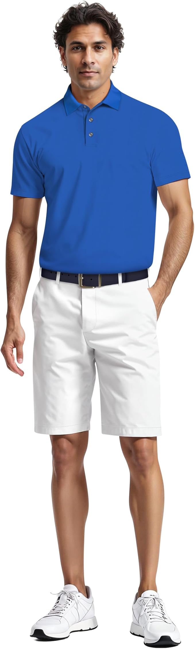 PGA TOUR Men's Airflux Solid Mesh Short Sleeve Golf Polo Shirt