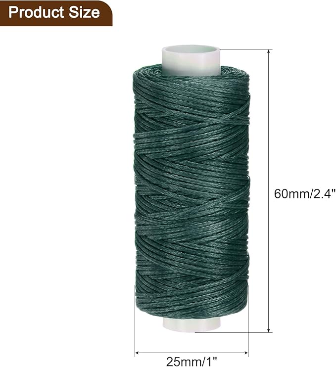 uxcell Leather Sewing Waxed Thread, 55 Yards / 50m 0.8mm 150D Flat Polyester - Image 6