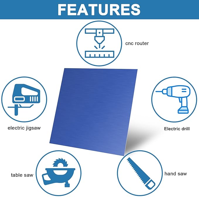 Anodized Aluminum Sheet Metal 12 x 12 x 1/32 Inch Blue Anodized Aluminum Metal - Image 4