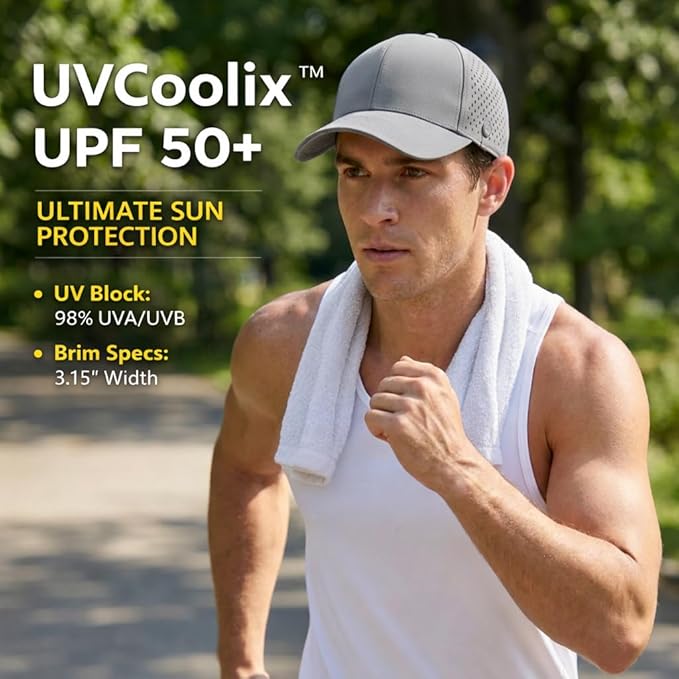 UVCoolix™ Cooling Sweatband Baseball Cap for Hot Weather,Breathable Sun Protection,Water-Resistant Golf Performance Hat