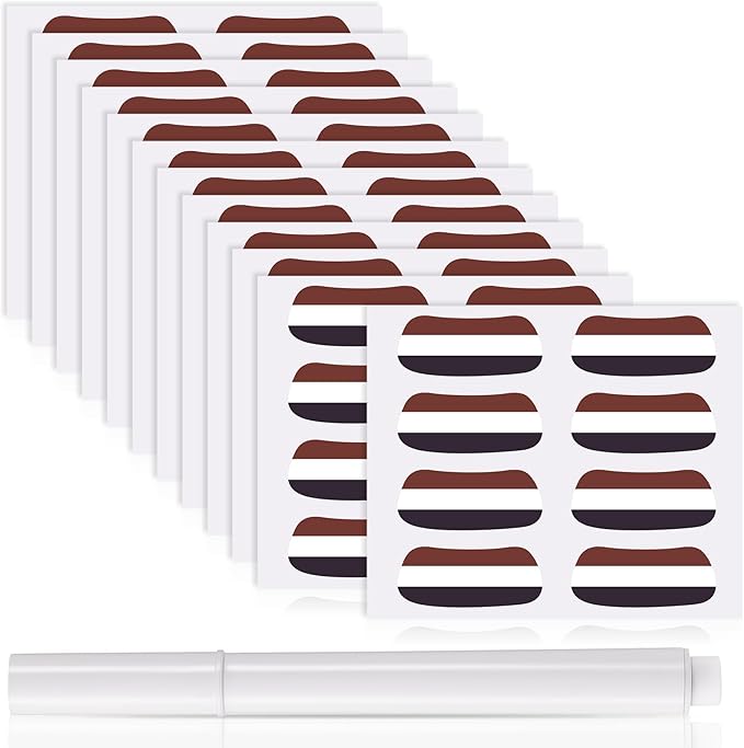Sumind 48 Pairs Eye Strips Breathable Sports Eye Stickers with 1 White Pencil for Baseball Football Softball Fans on Game Day (Red,White,Blue)
