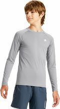 DEVOROPA Youth Boys Compression Shirt Long/Short Sleeve Football Baseball Undershirt Quick Dry Kids Sports Baselayer Crewneck