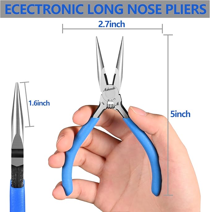 Needle Nose Pliers Set, 2 Pack High Carbon Steel Nose Cutters, Serrated Jaw - Image 5