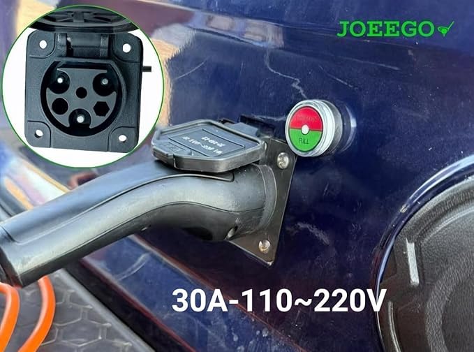 JOEEGO Charging Power Cord Assembly Compatible with Evolution EV Golf Carts, 30A 110V~220V, Replaces OEM# 2.04.0620 (Orange 10ft Plus)