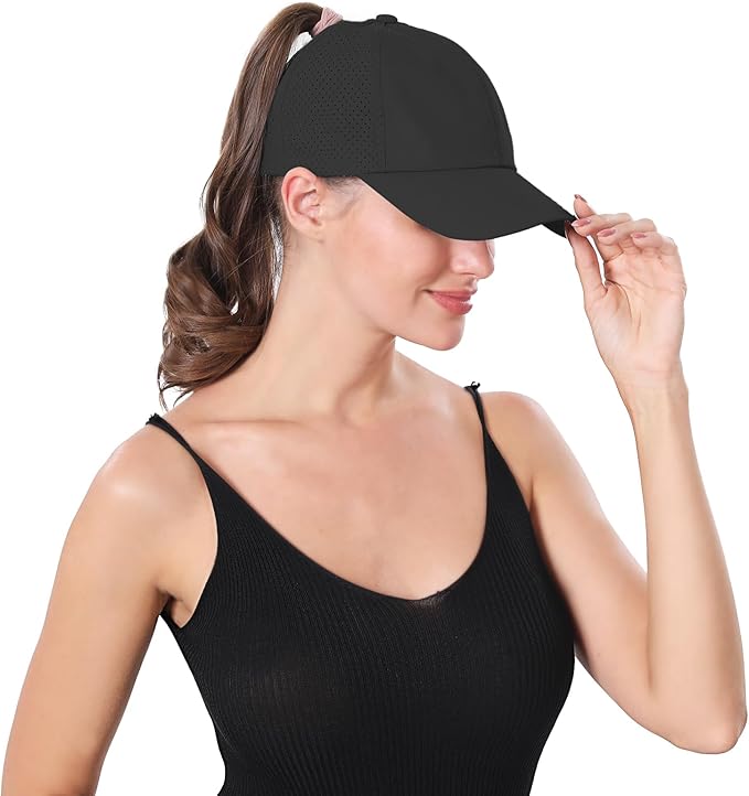 ZTL Women's High Ponytail Baseball Cap Performance Running Hat Quick Dry Mesh Sports Cap Unstructured Dad Trucker Hats