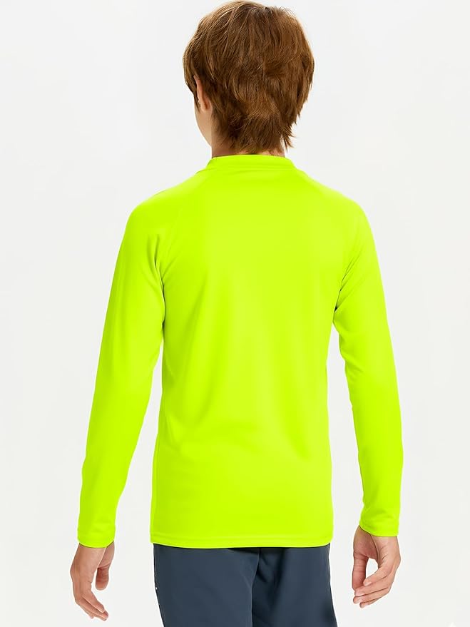 DEVOROPA Youth Boys Compression Thermal Shirt Long Sleeve Kids Fleece Baselayer Soccer Baseball Undershirt Slim/Regular/Husky