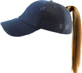 Classic Plain Ponytail Messy High Bun Headwear Adjustable Cotton Trucker Mesh Glitter Hat Baseball Cap