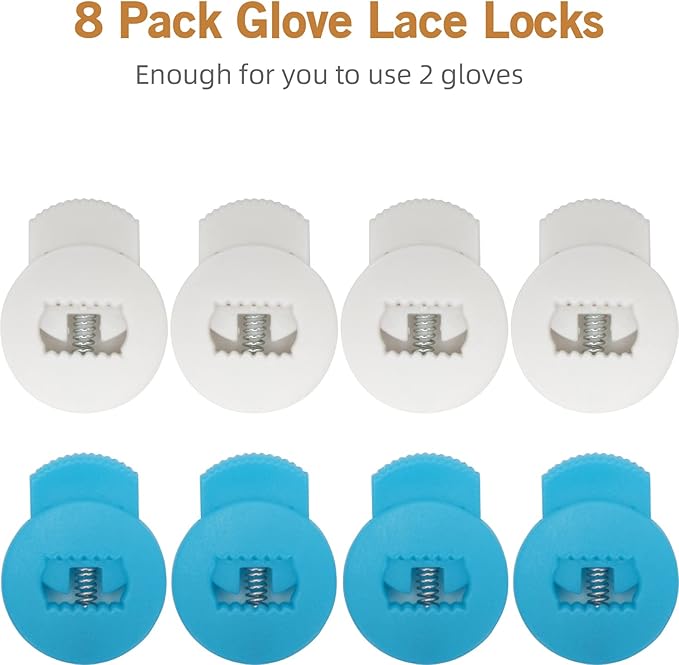 AliBall Glove Locks Baseball, Glove Lace Locks 8 Pack, Never Need Thying Knots Again, Fits All Baseball and Softball Gloves