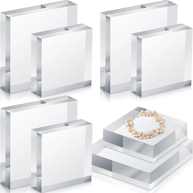 Remerry 8 Pieces Acrylic Display Block 3 x 3 x 1 Inch by Remerry