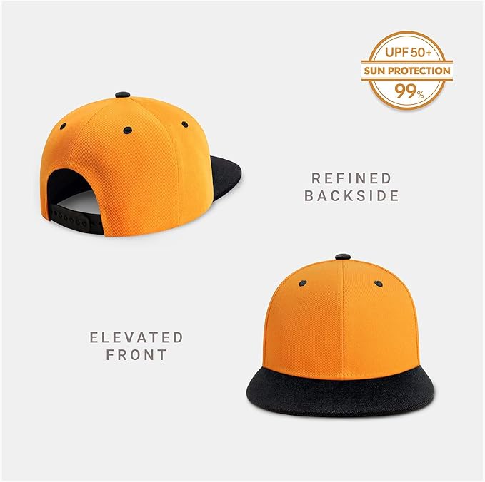 CHOK.LIDS Flat Bill Visor Classic Snapback Hat Blank Adjustable Brim High Top End Trendy Color Style Plain Tone Baseball Cap
